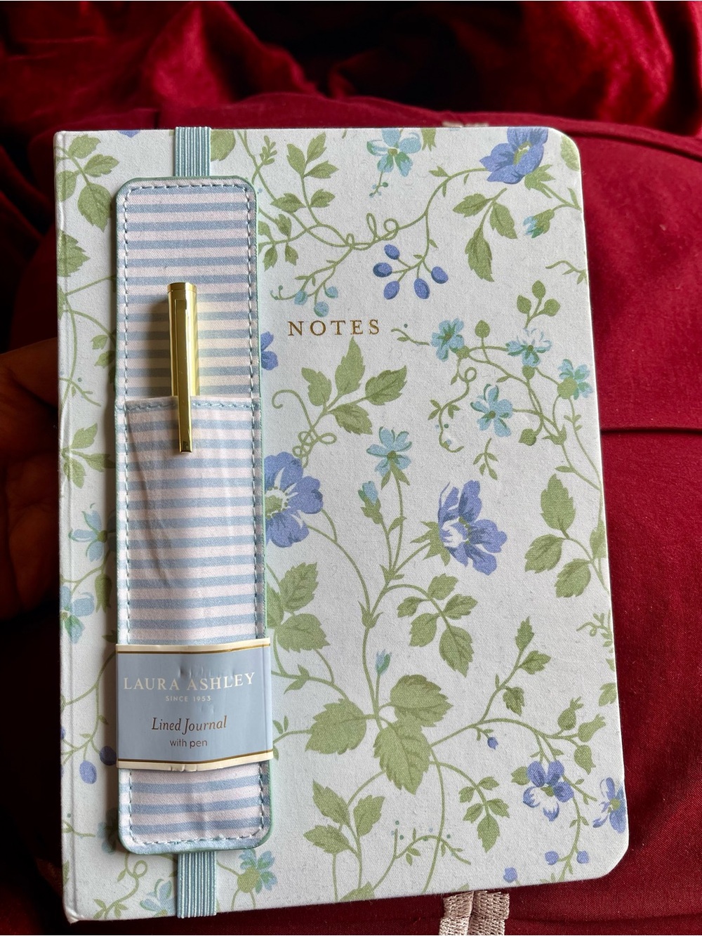 Laura Ashley Notebook with Pen & gold page lined